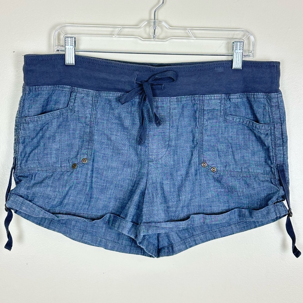GAP Women’s 100% Cotton Chambray Ribbed Drawstring Cuffed Shorts, Size 12